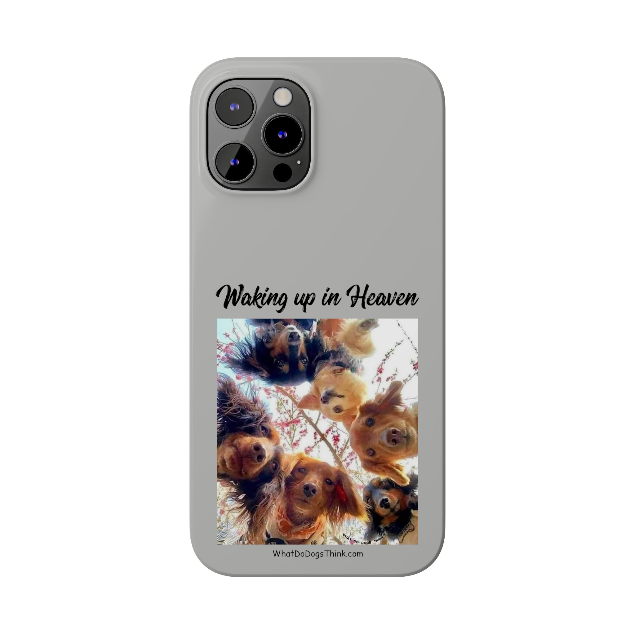 Waking Up In Heaven Grey Slim Phone Cases