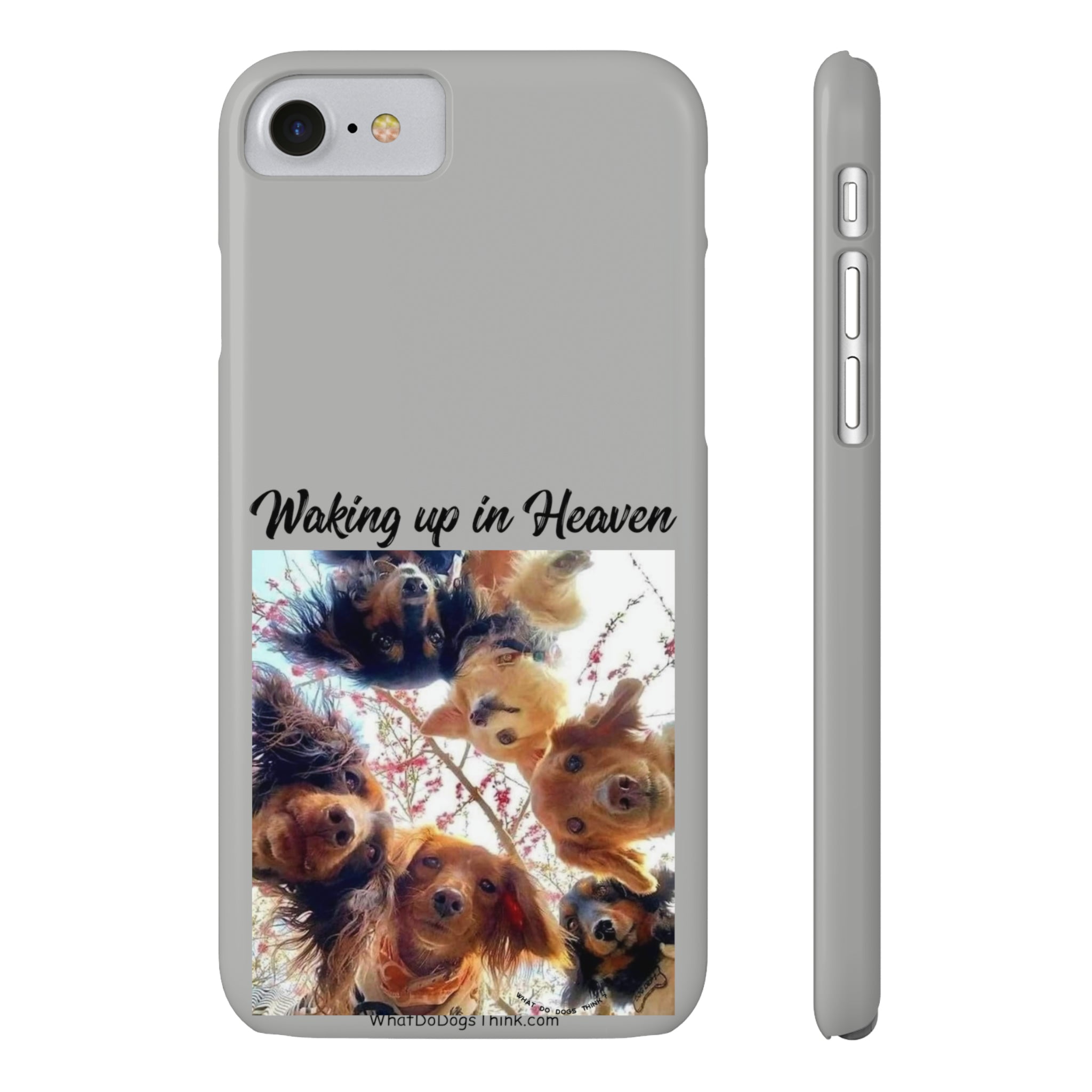 Waking Up In Heaven Grey Slim Phone Cases