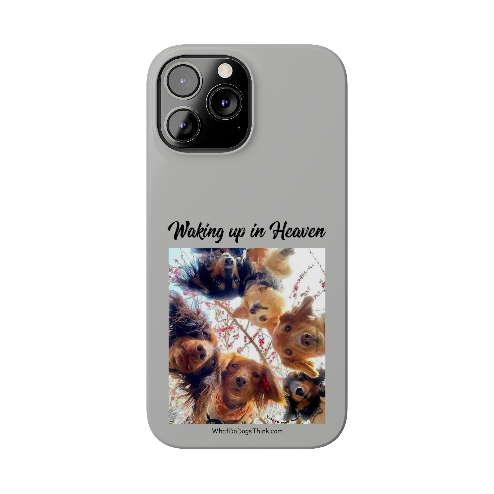 Waking Up In Heaven Grey Slim Phone Cases
