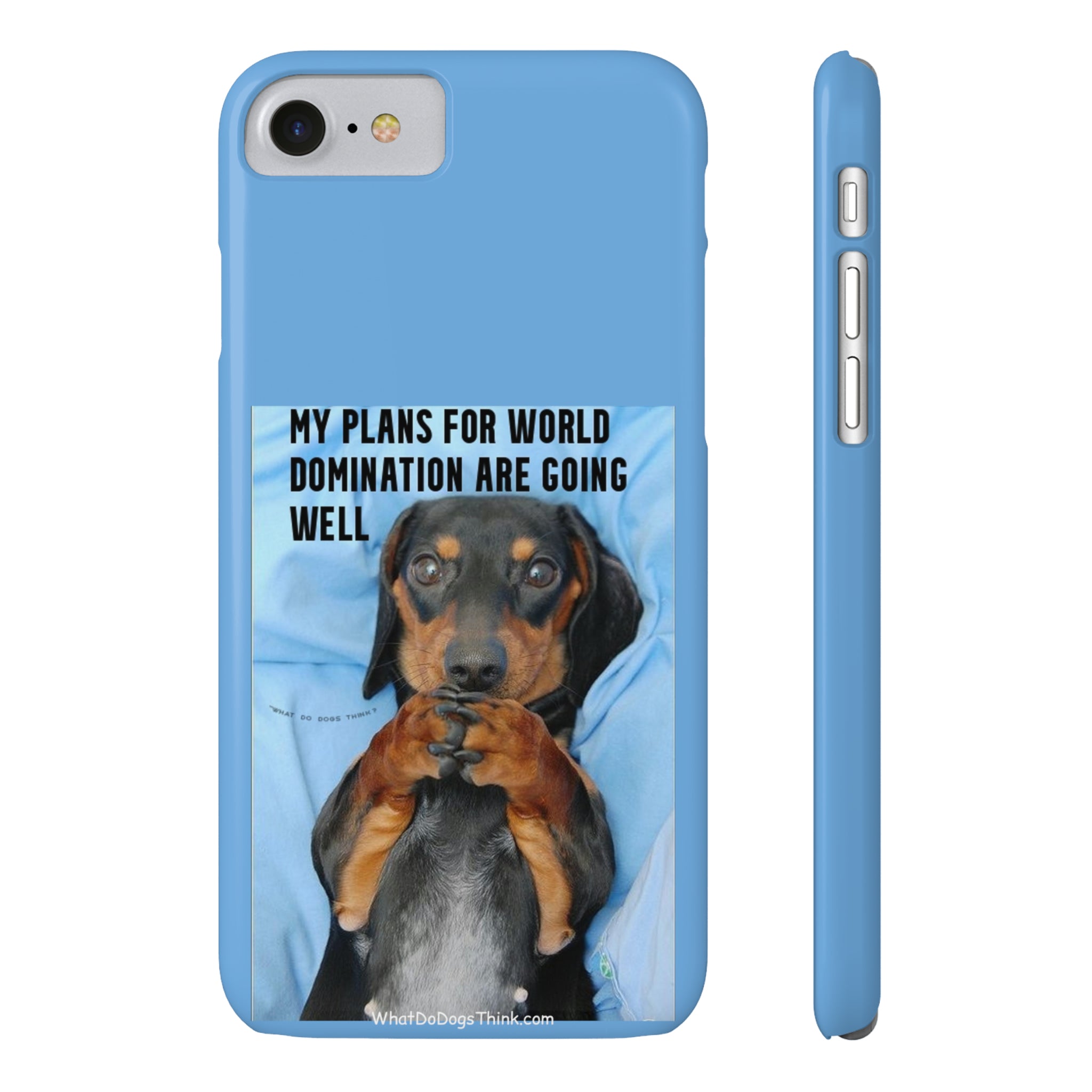 World Domination Blue Slim Phone Cases