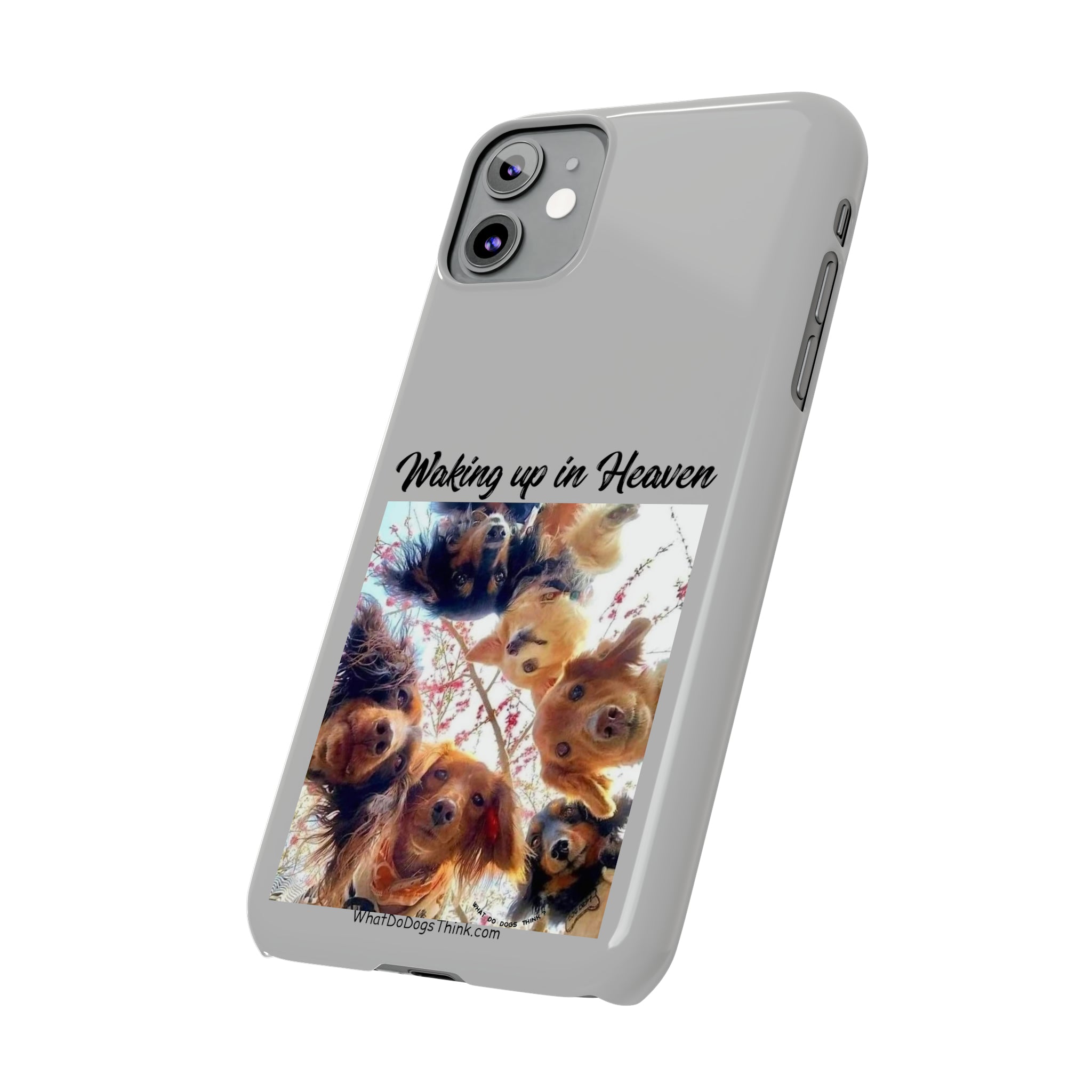 Waking Up In Heaven Grey Slim Phone Cases