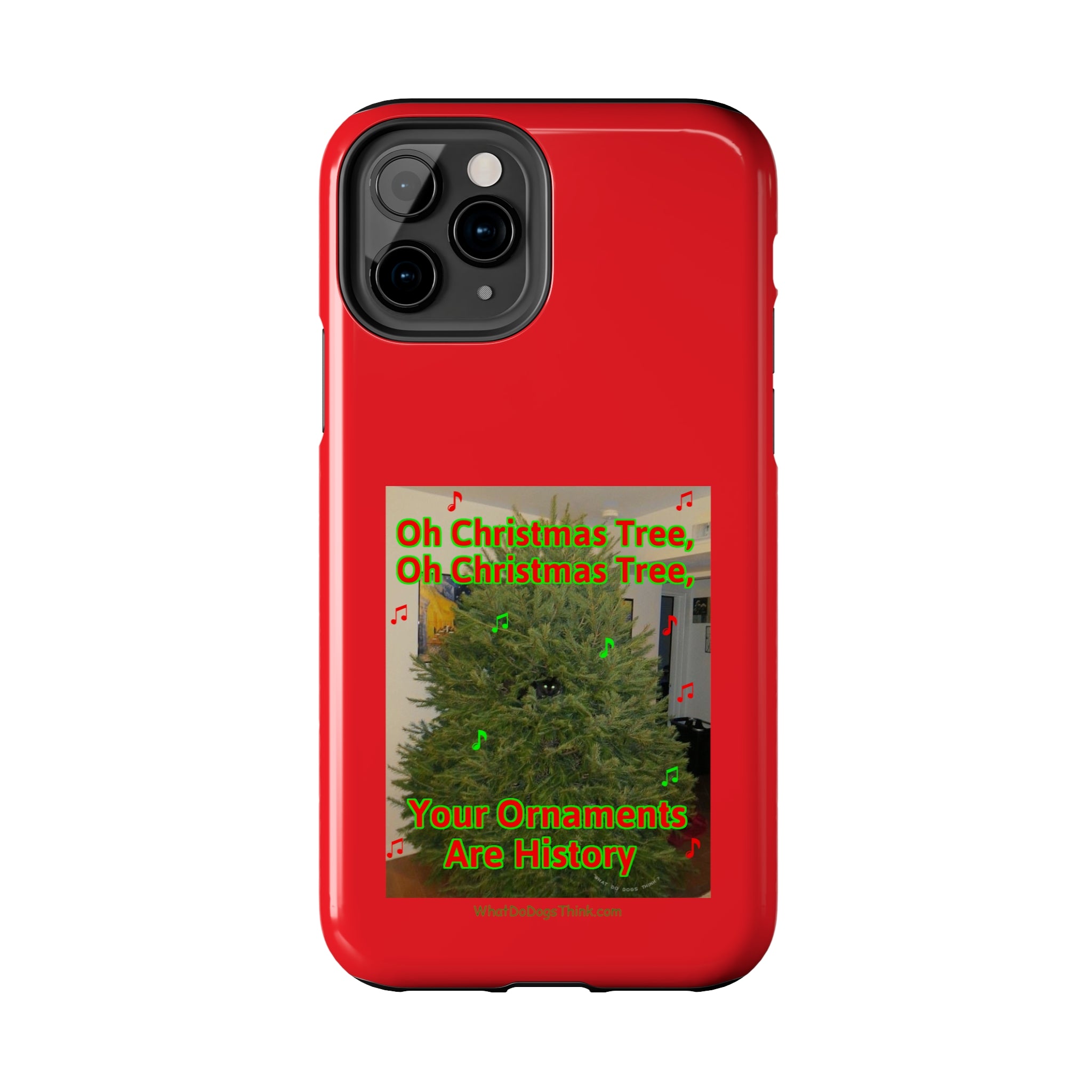 Christmas Tree Cat Red Tough Phone Cases