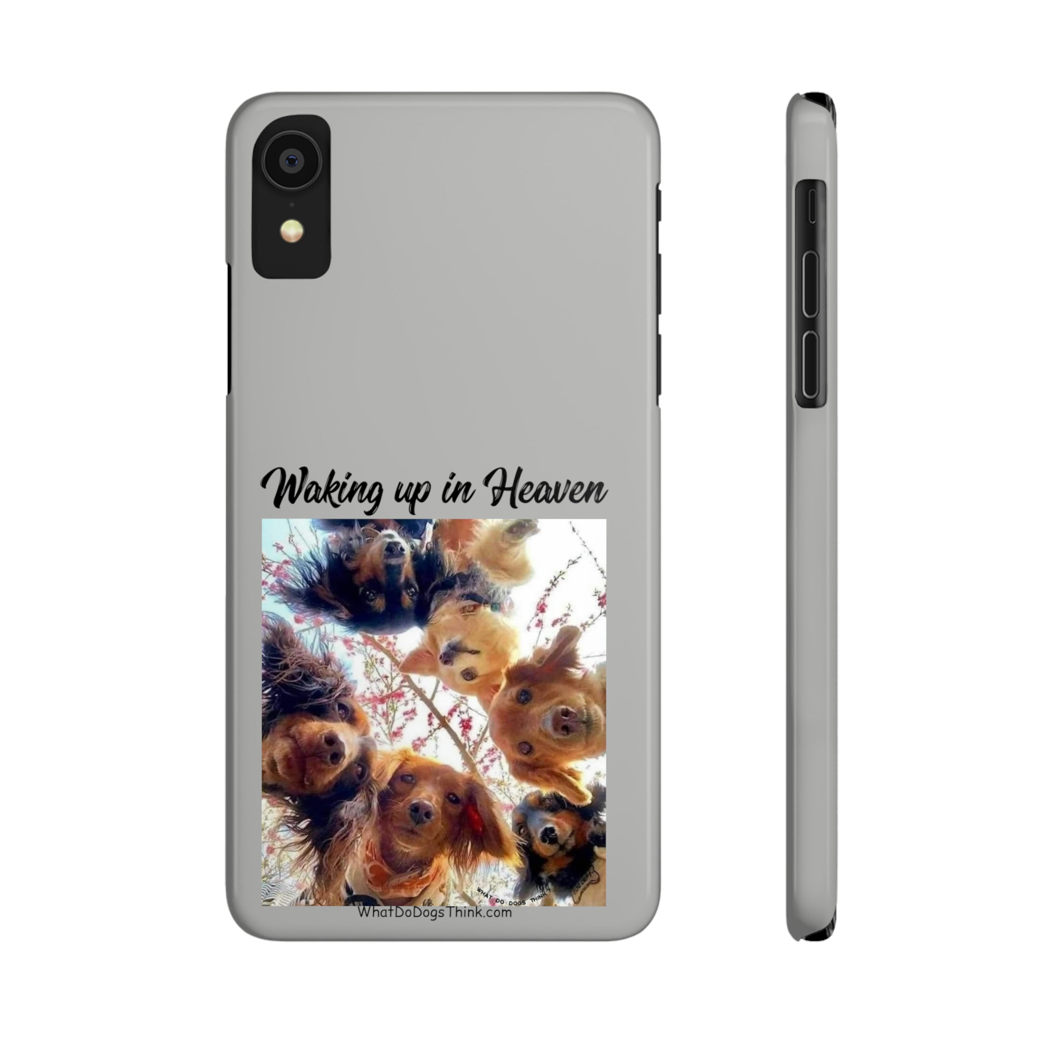 Waking Up In Heaven Grey Slim Phone Cases