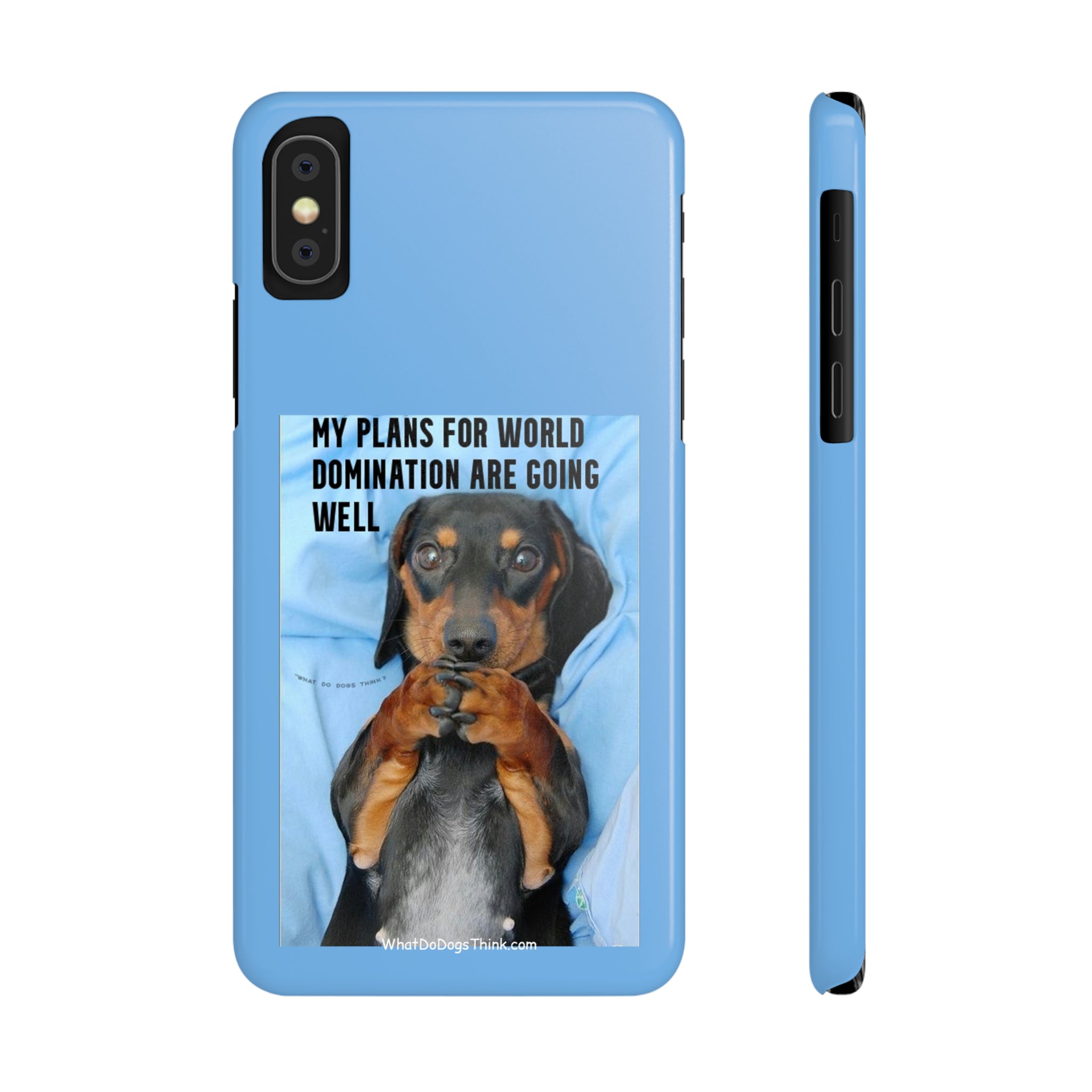 World Domination Blue Slim Phone Cases