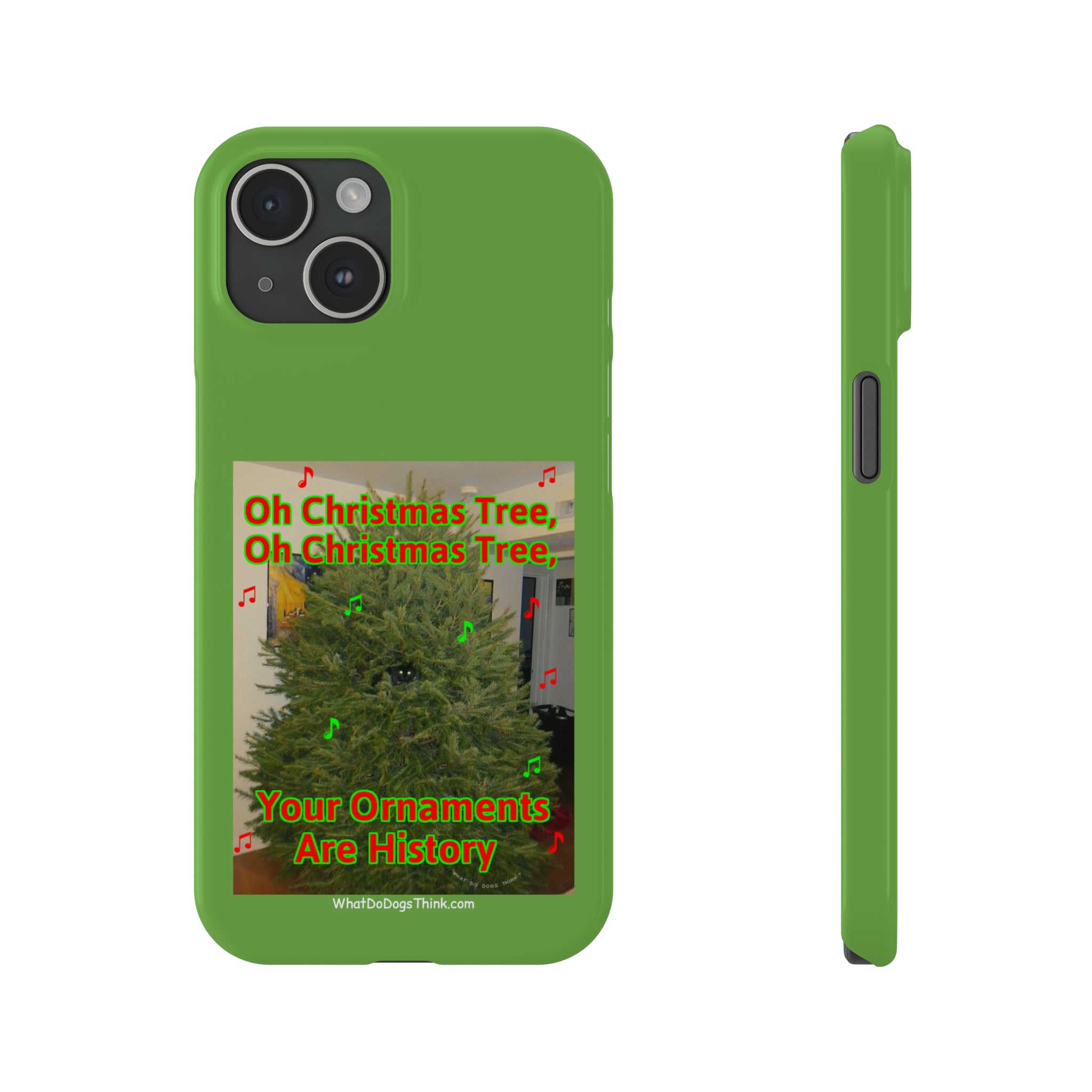 Christmas Tree Cat Green Slim Phone Case