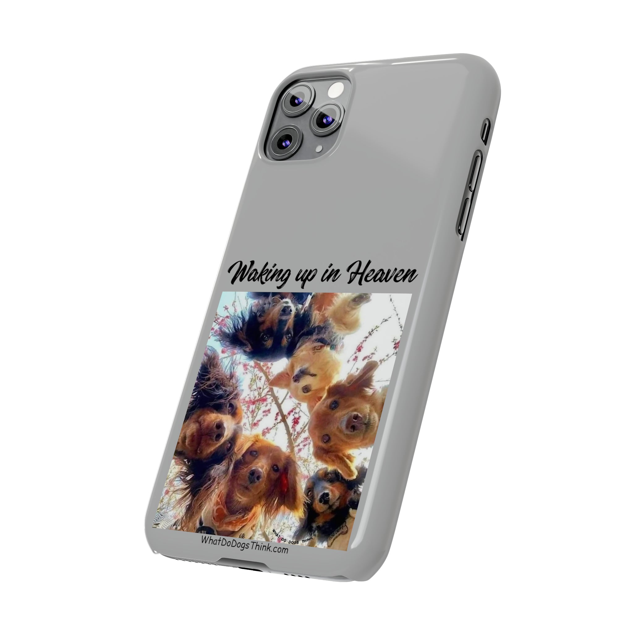 Waking Up In Heaven Grey Slim Phone Cases