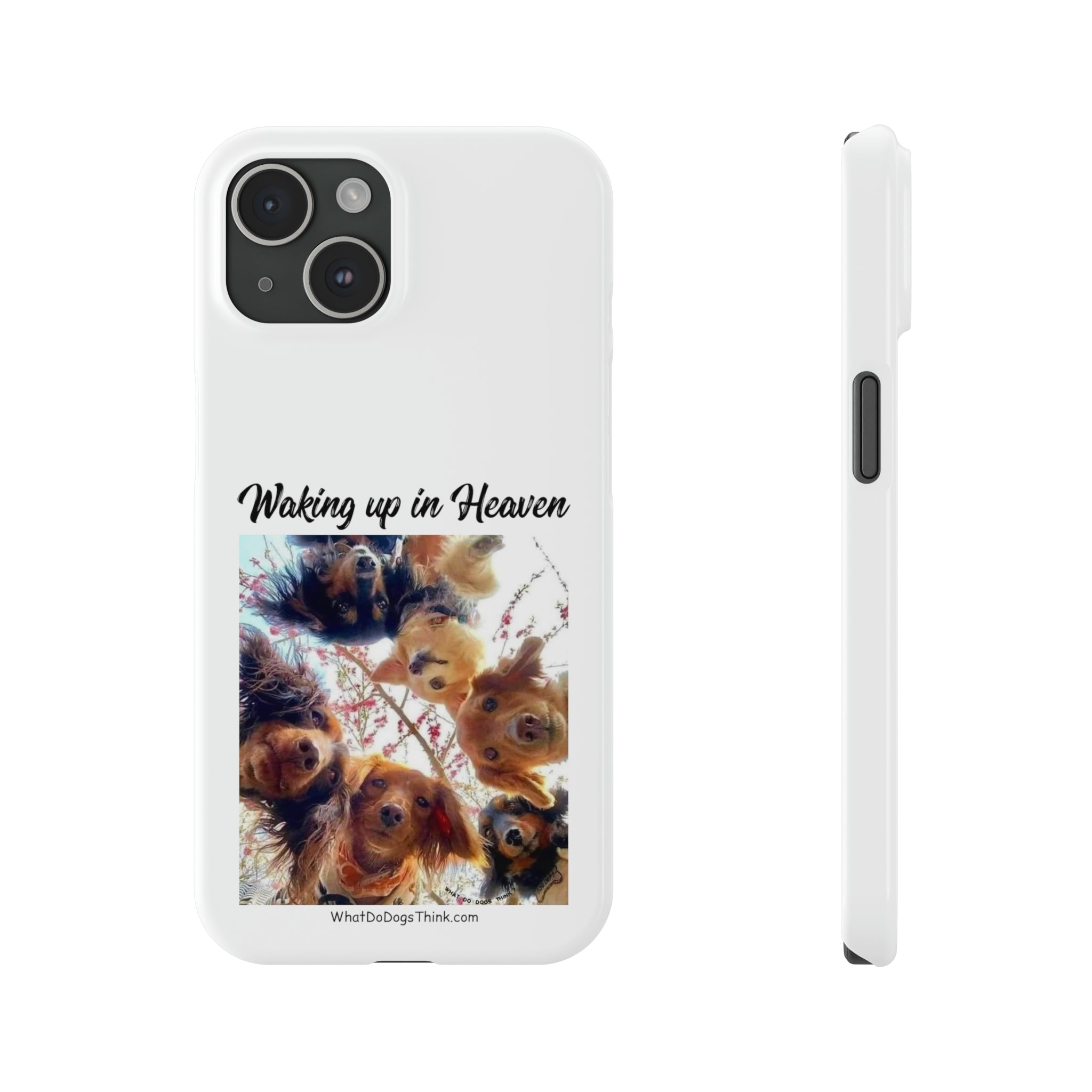 Waking Up In Heaven White Slim Phone Cases