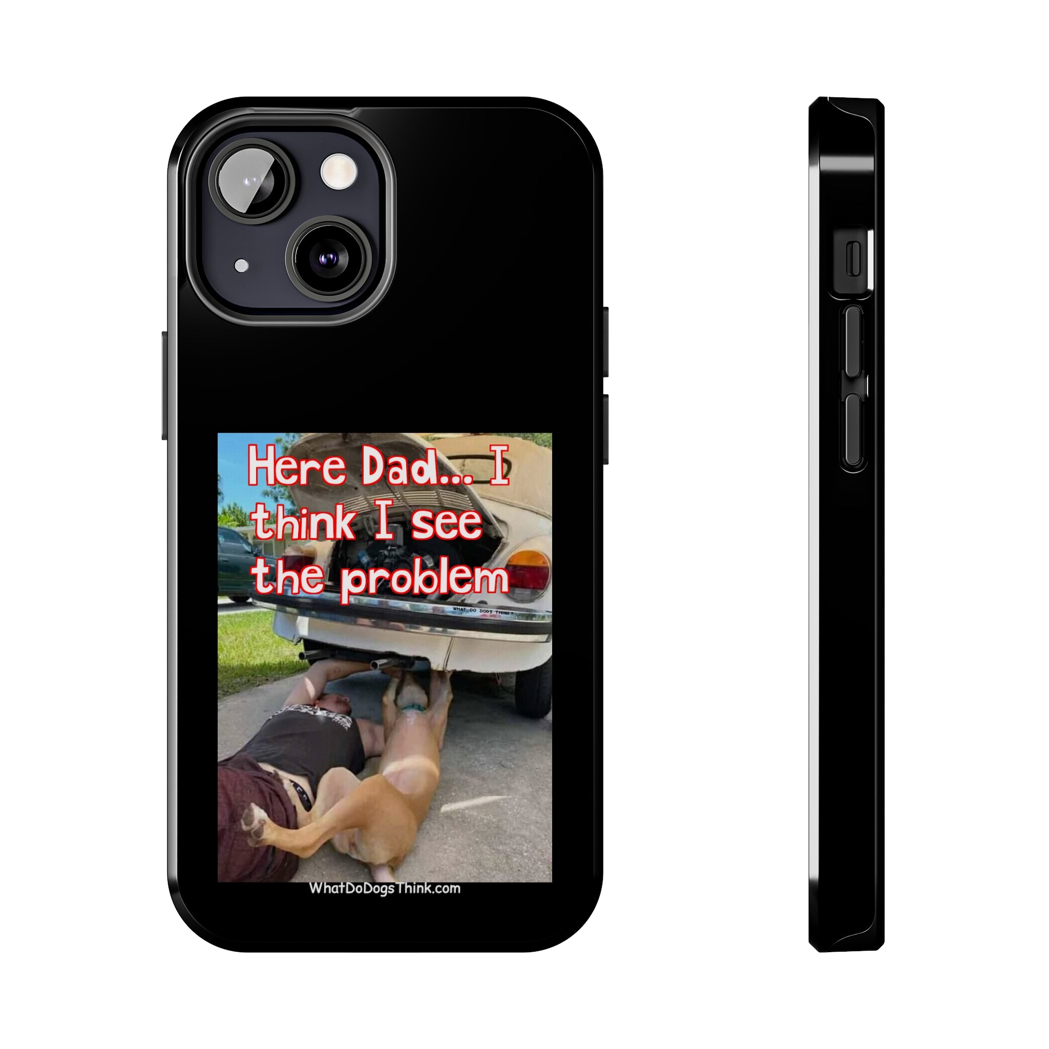 Here Dad Black Tough Phone Cases