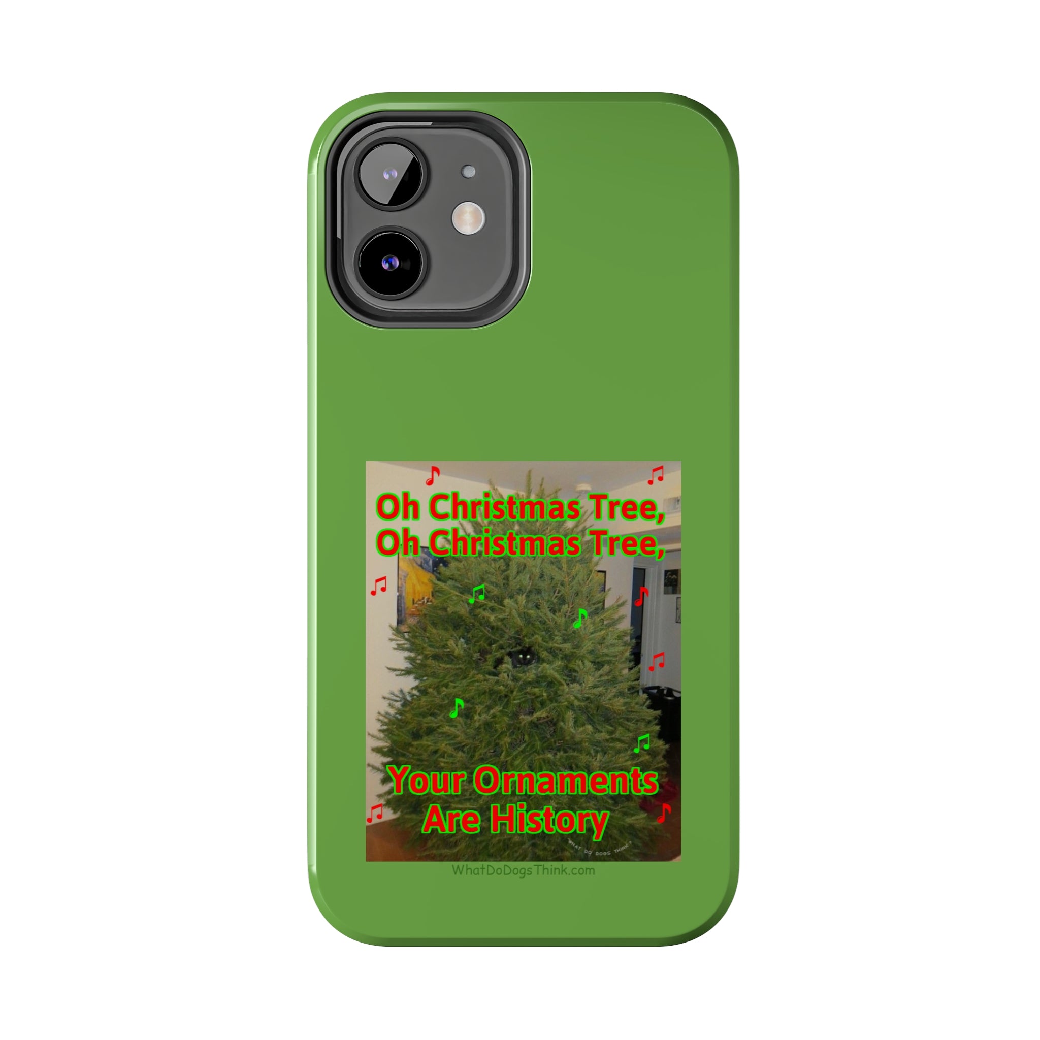 Christmas Tree Cat Green Tough Phone Cases