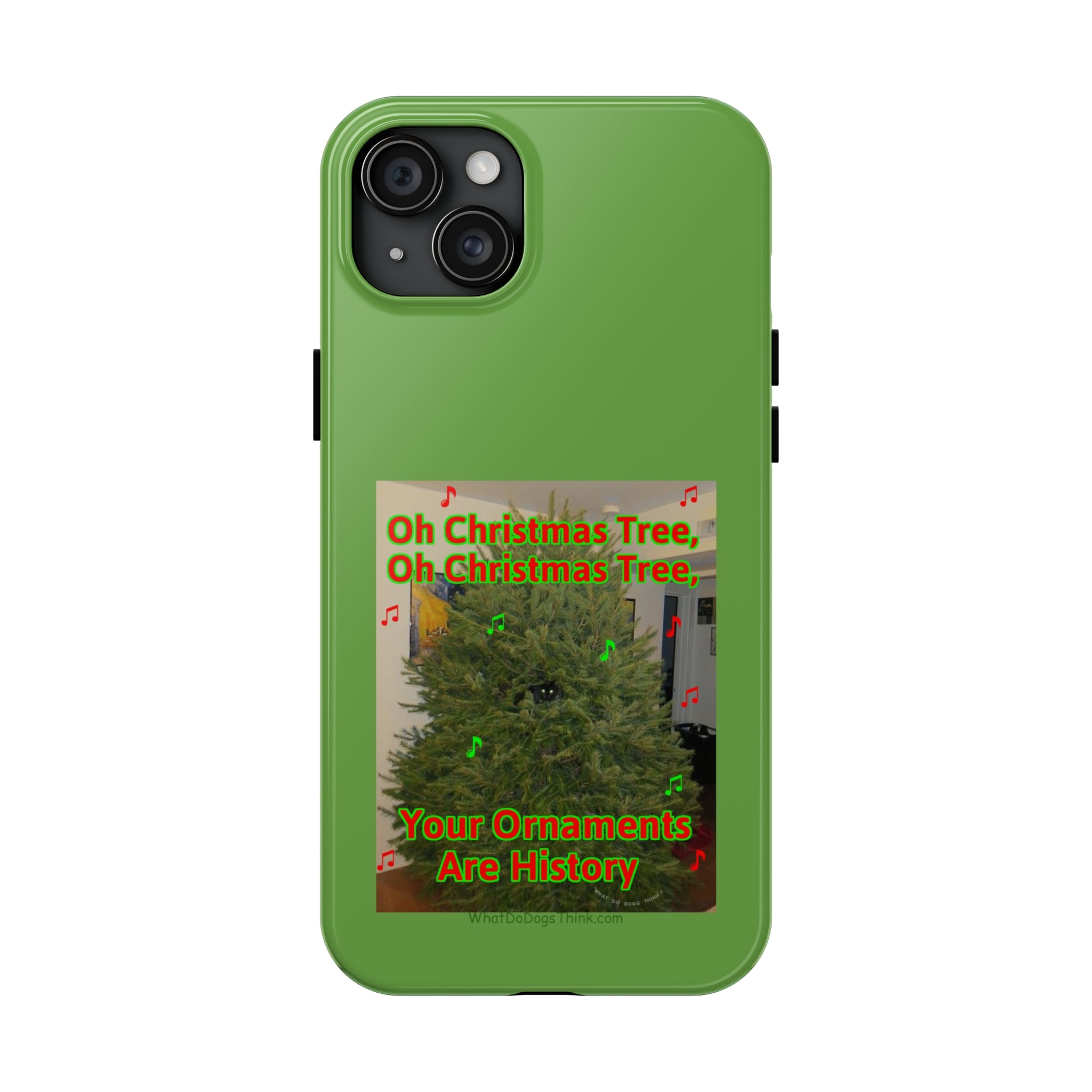 Christmas Tree Cat Green Tough Phone Cases