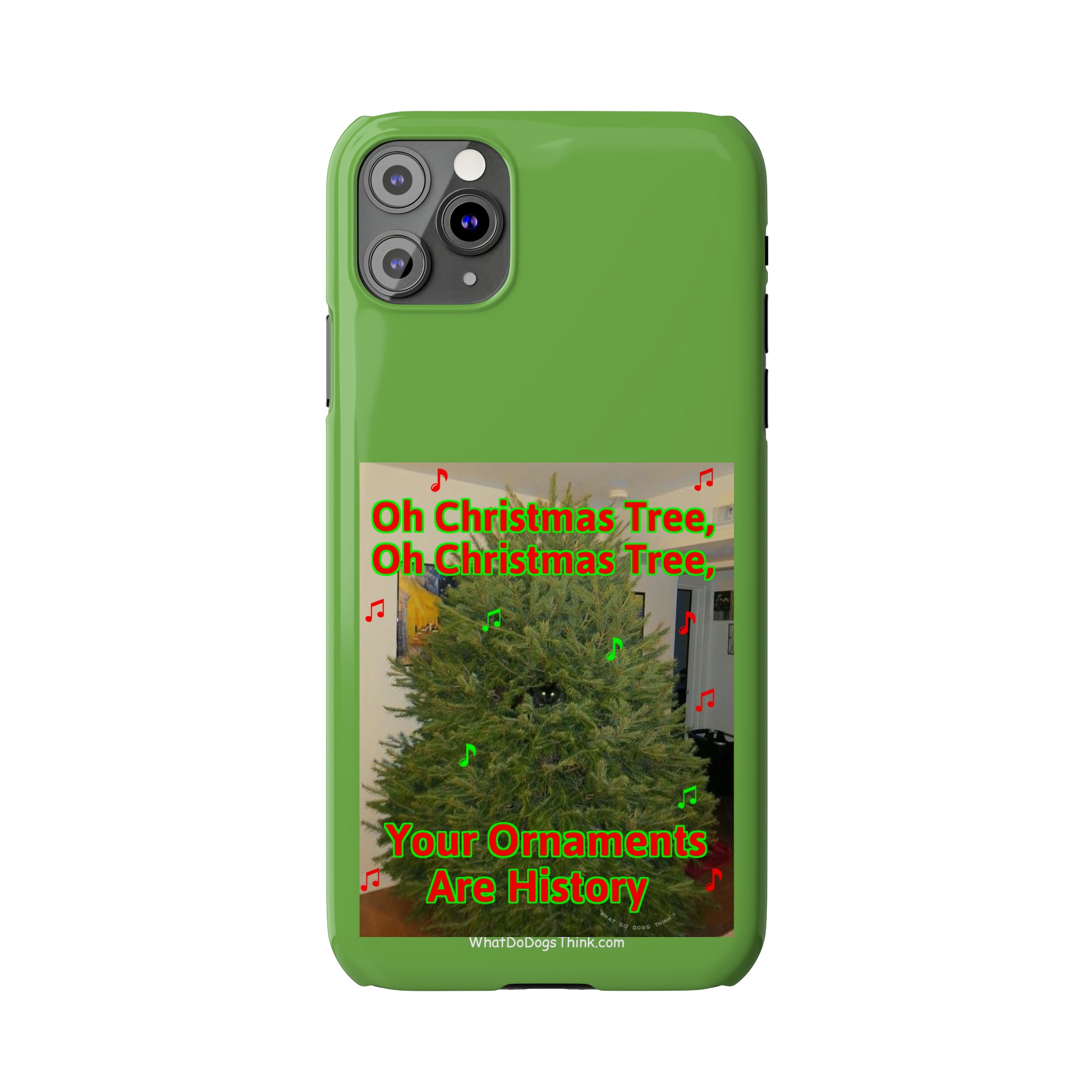 Christmas Tree Cat Green Slim Phone Case