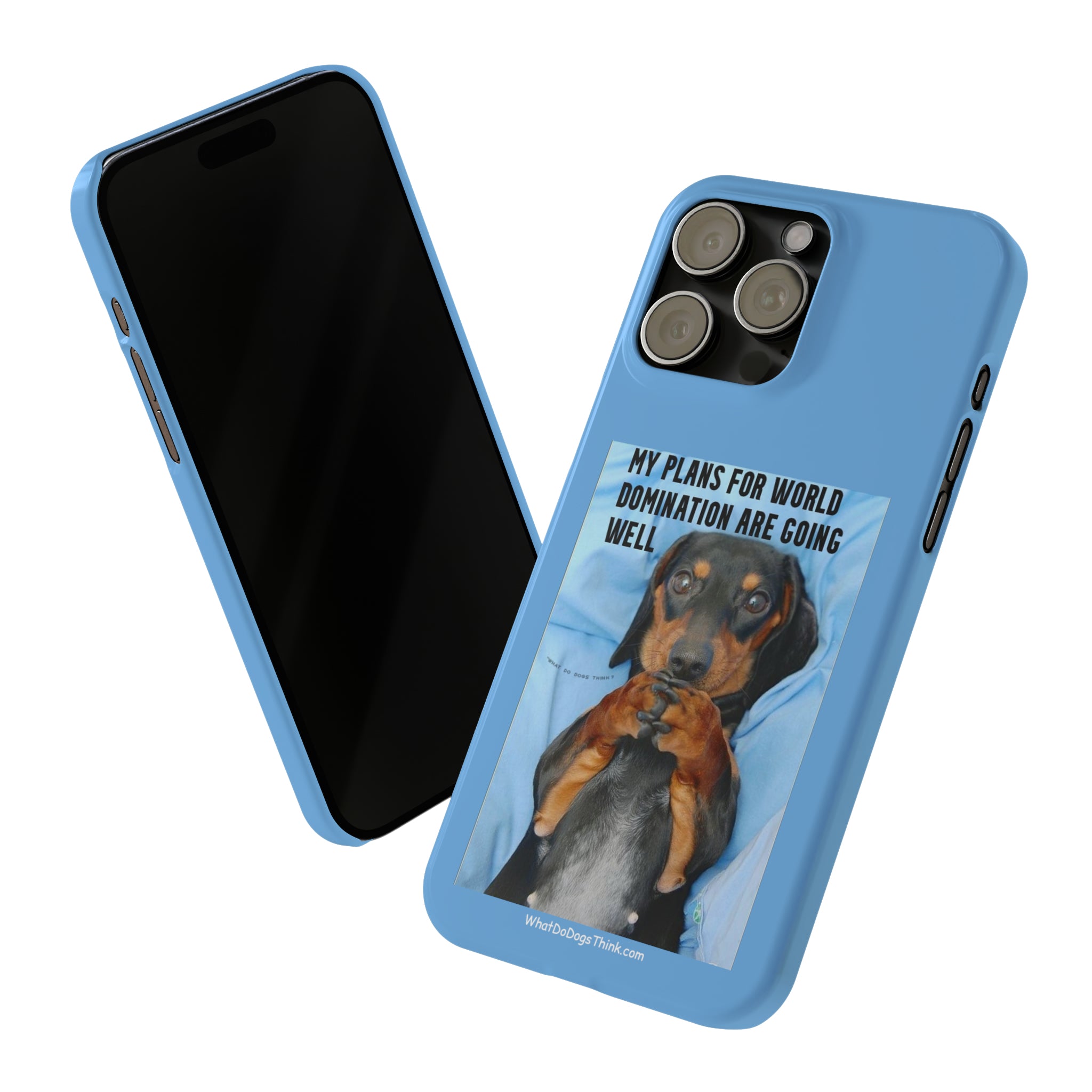 World Domination Blue Slim Phone Cases
