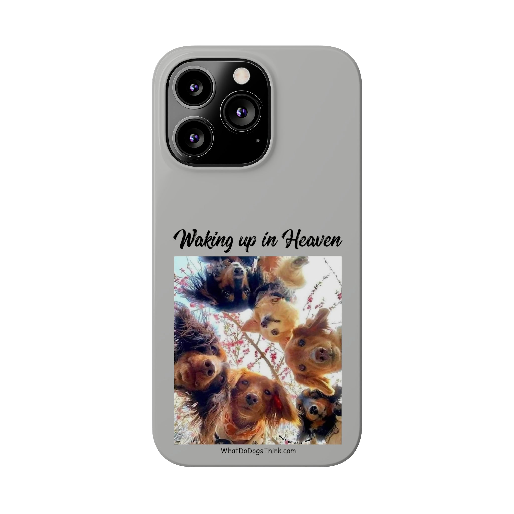 Waking Up In Heaven Grey Slim Phone Cases