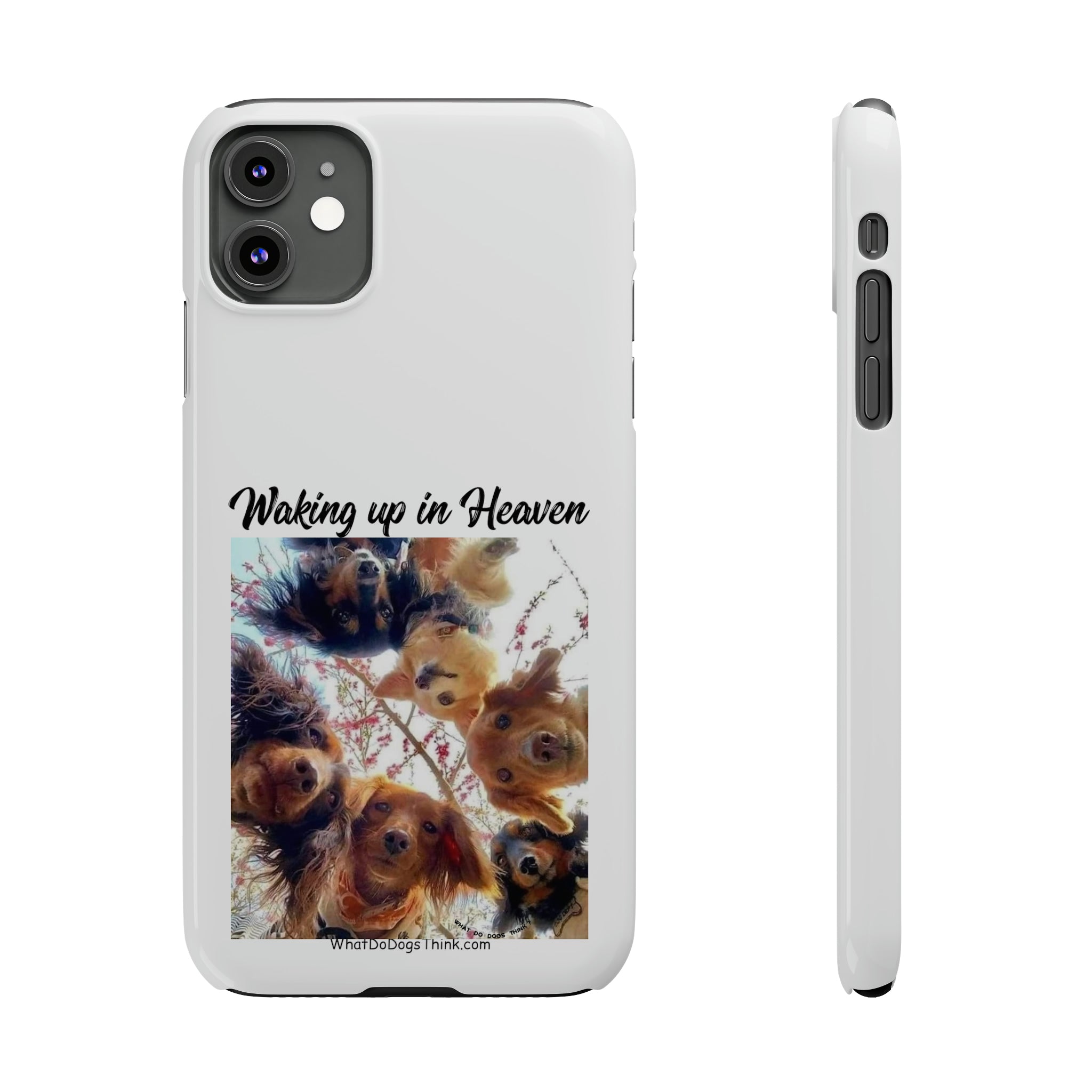 Waking Up In Heaven White Slim Phone Cases