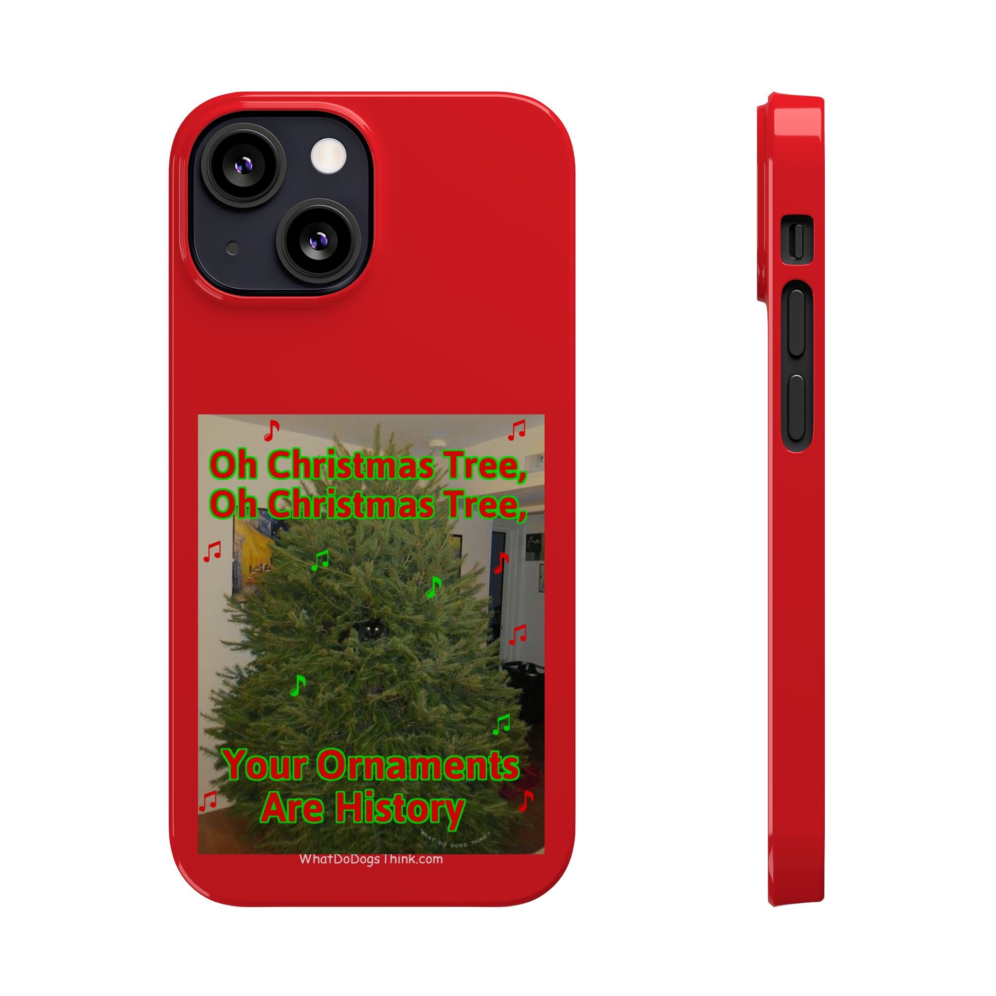 Christmas Tree Cat Red Slim Phone Case