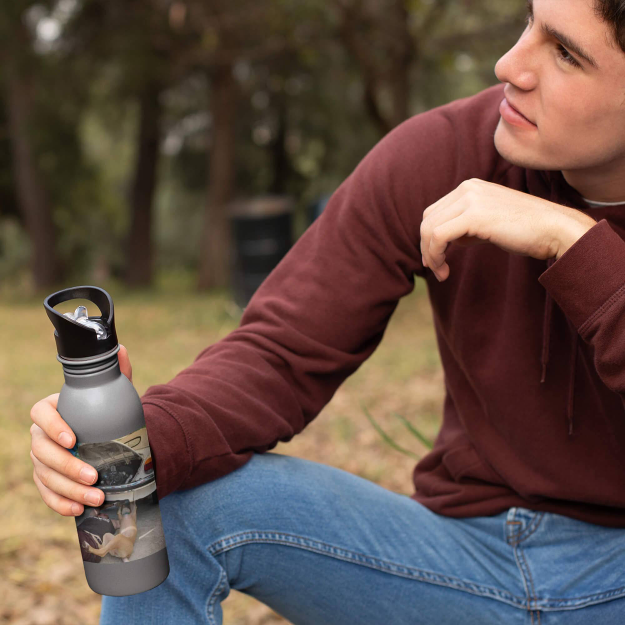 Stainless Steel Water Bottle, Sports Lid