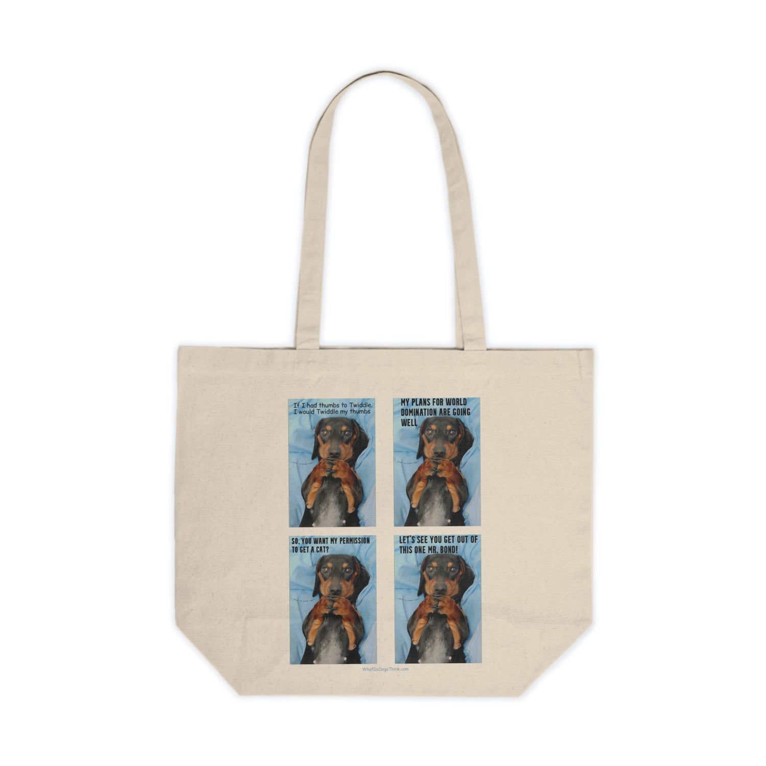 Devious Dachshund  Canvas Shopping Tote  