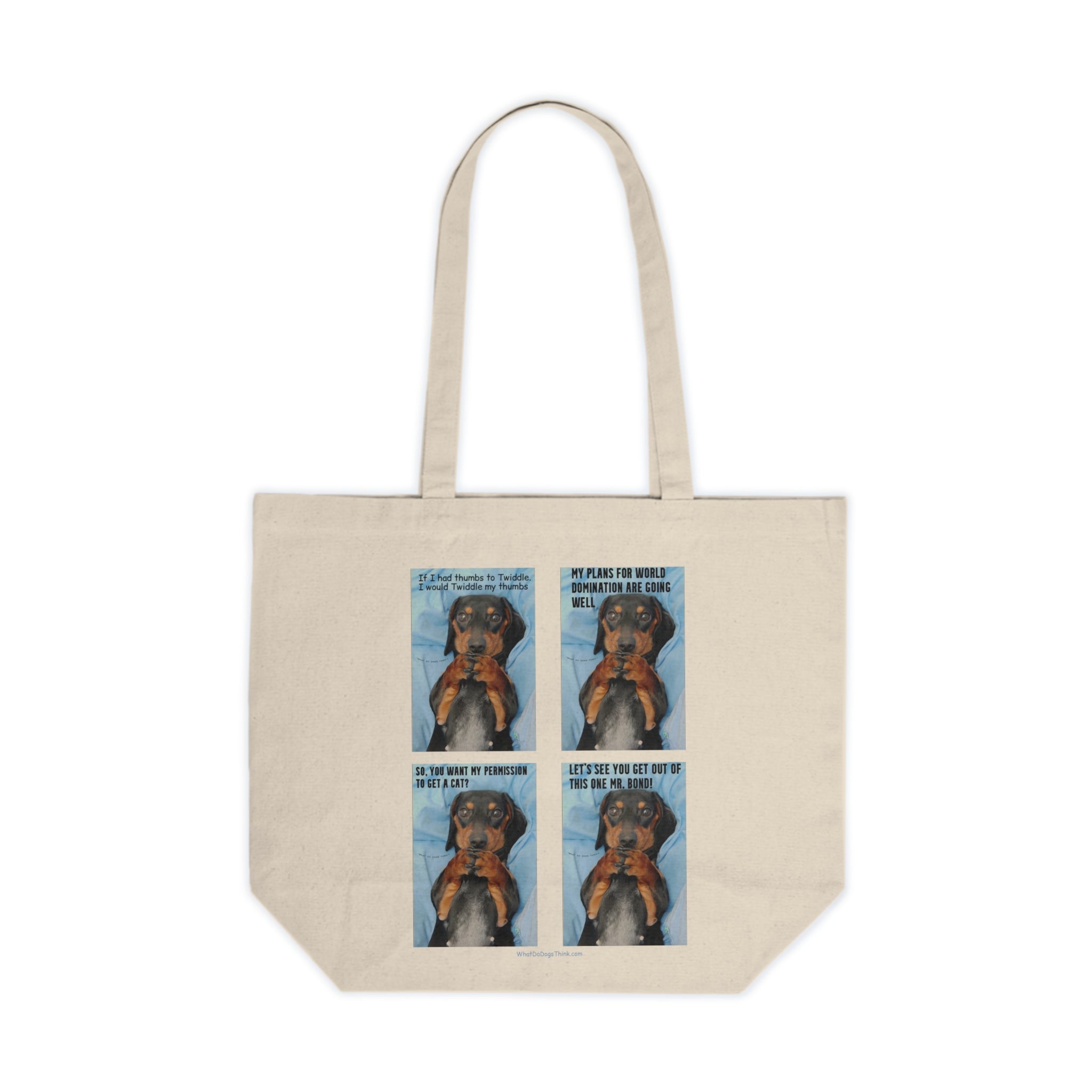 Devious Dachshund  Canvas Shopping Tote  