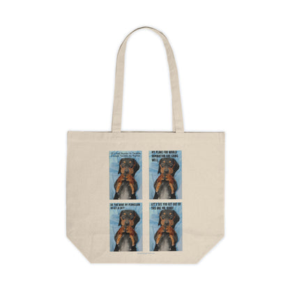 Devious Dachshund  Canvas Shopping Tote  
