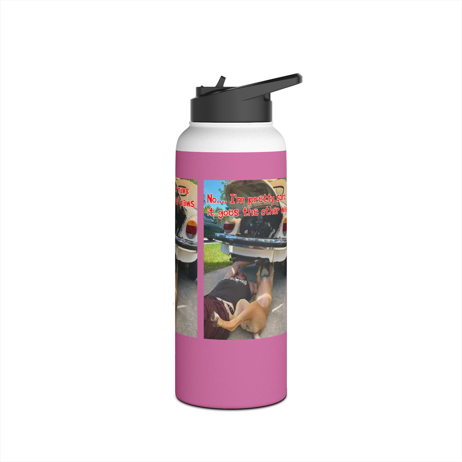 VW Helper   Pink Stainless Steel Water Bottle, Standard Lid