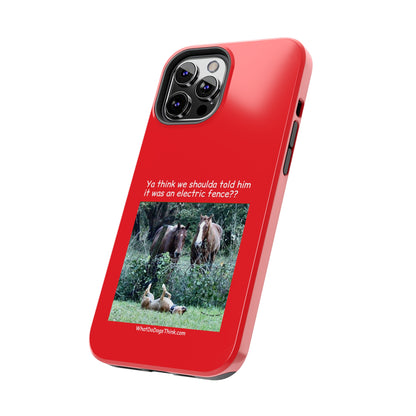 Electric Fence   Red Tough Phone Cases