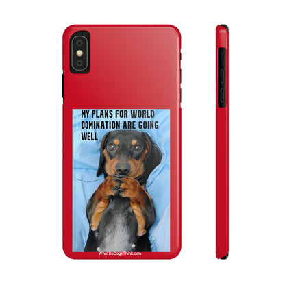 World Domination     Red Slim Phone Cases