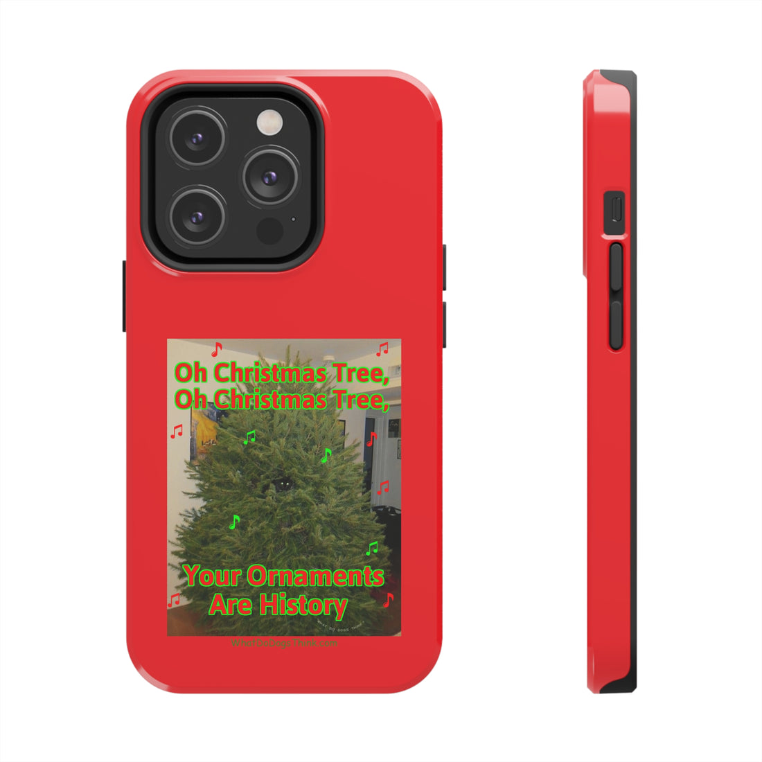 Christmas Tree Cat Red Tough Phone Cases