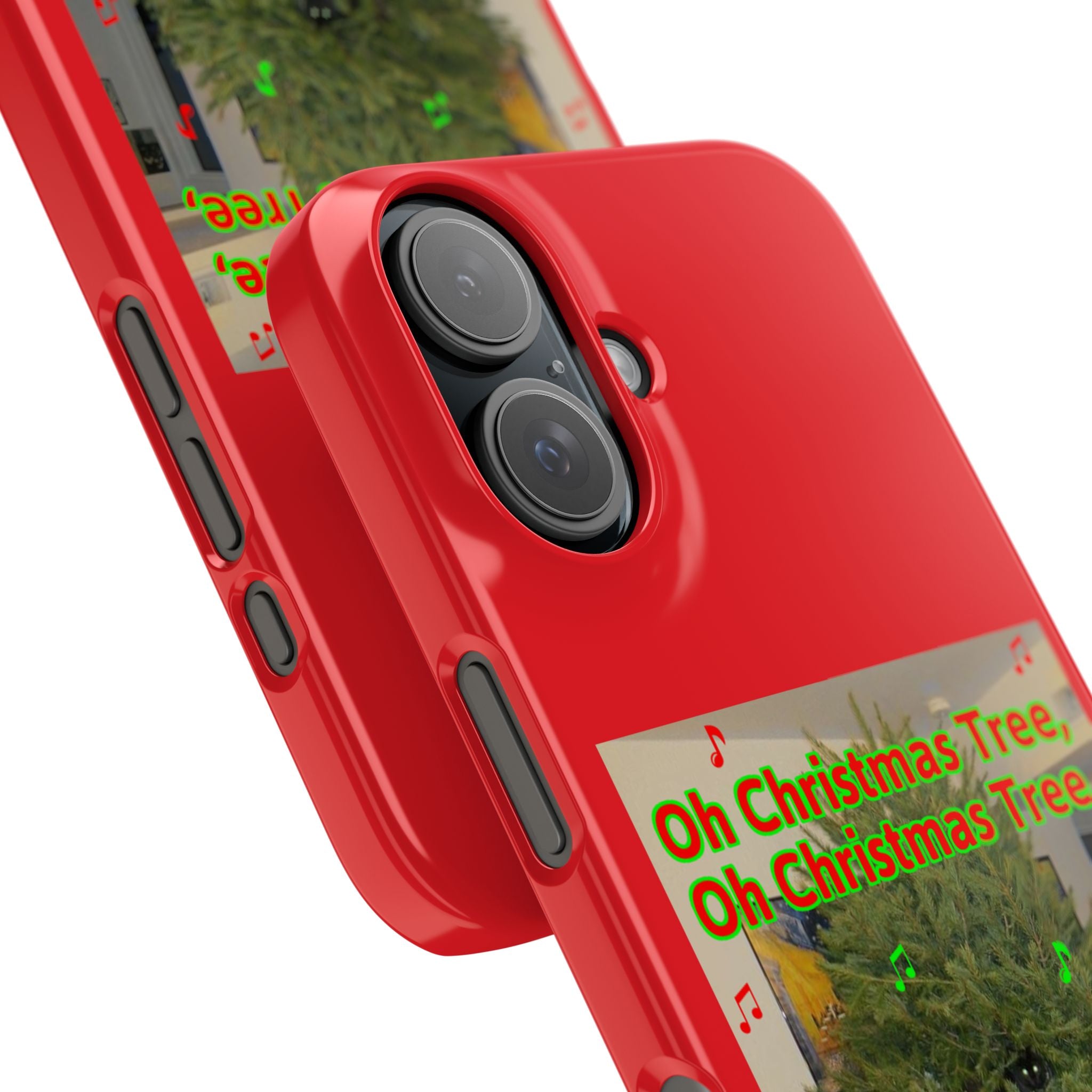 Christmas Tree Cat      Red Slim Phone Case