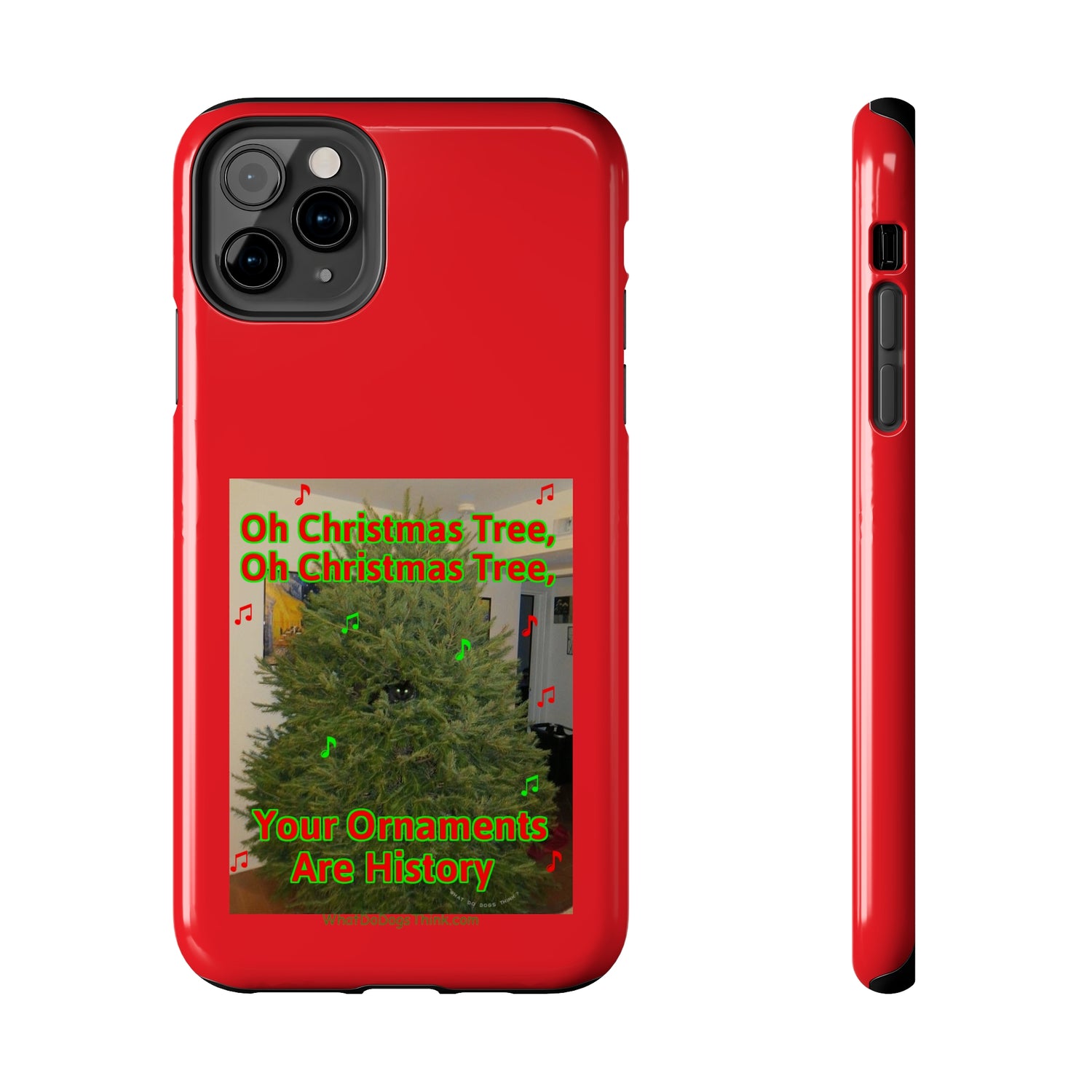 Christmas Tree Cat Red  Tough Phone Cases