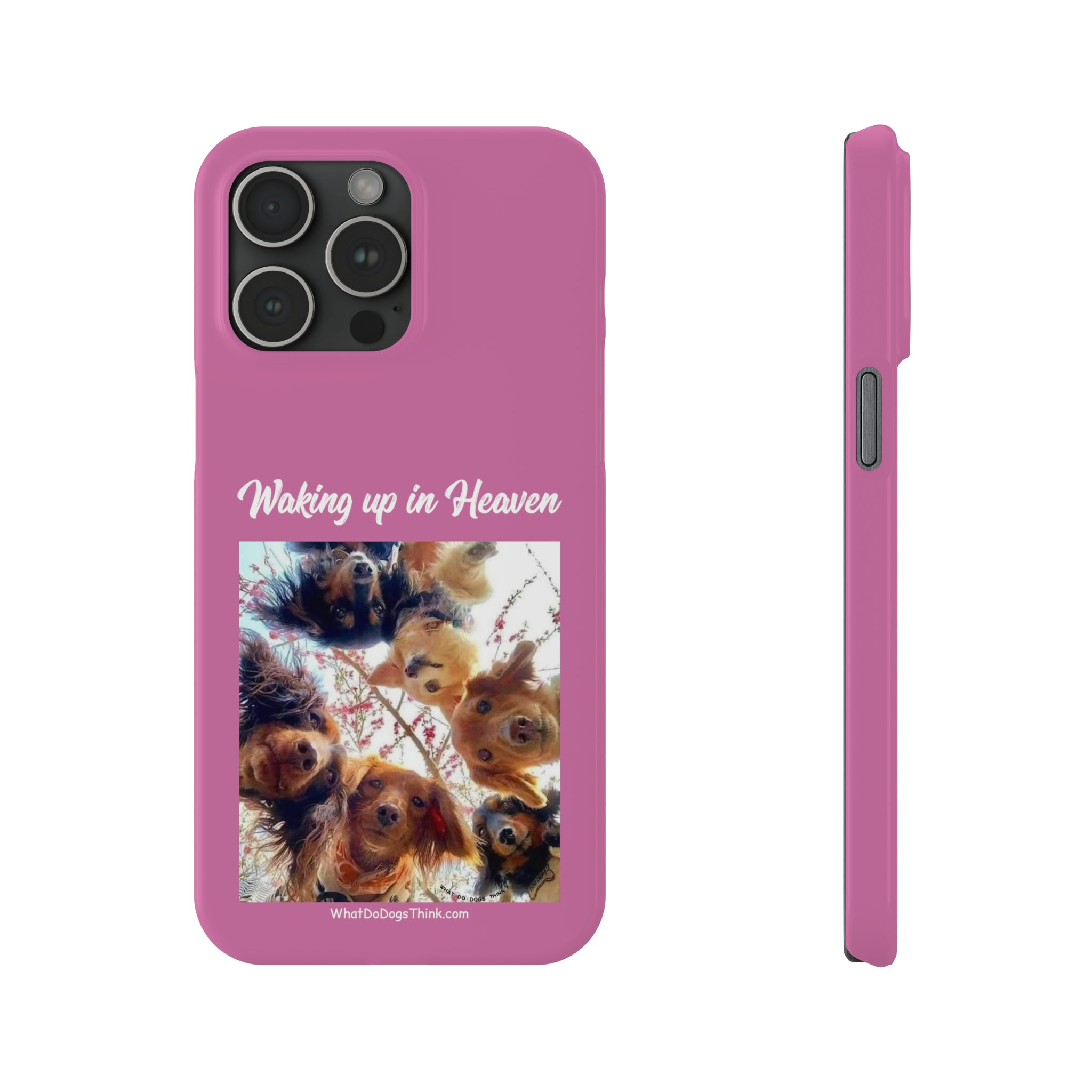 Waking Up In Heaven     Pink Slim Phone Cases