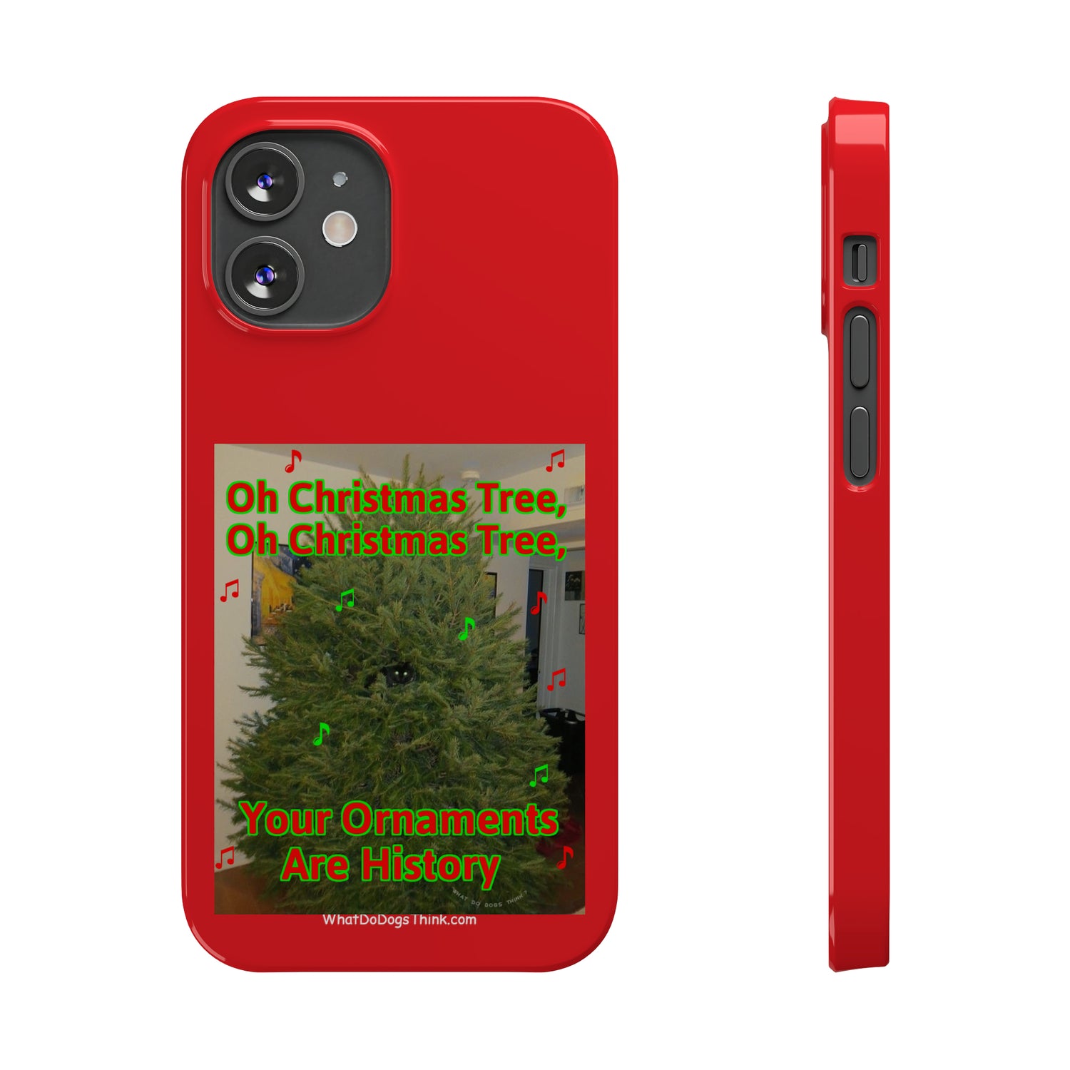 Christmas Tree Cat      Red Slim Phone Case