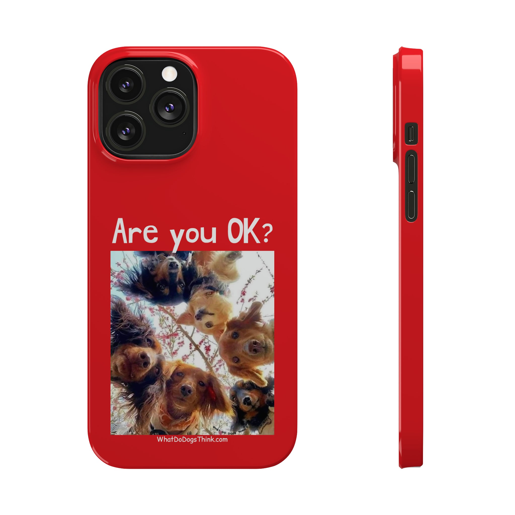 Are you OK?     Red Slim Phone Cases