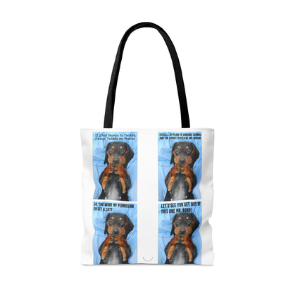 Devious Dachshund  White Premium Tote Bag