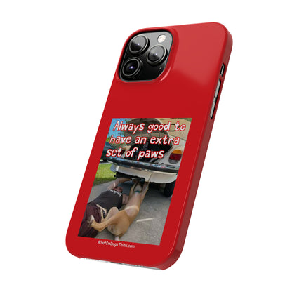 Extra Paws      Red Slim Phone Case