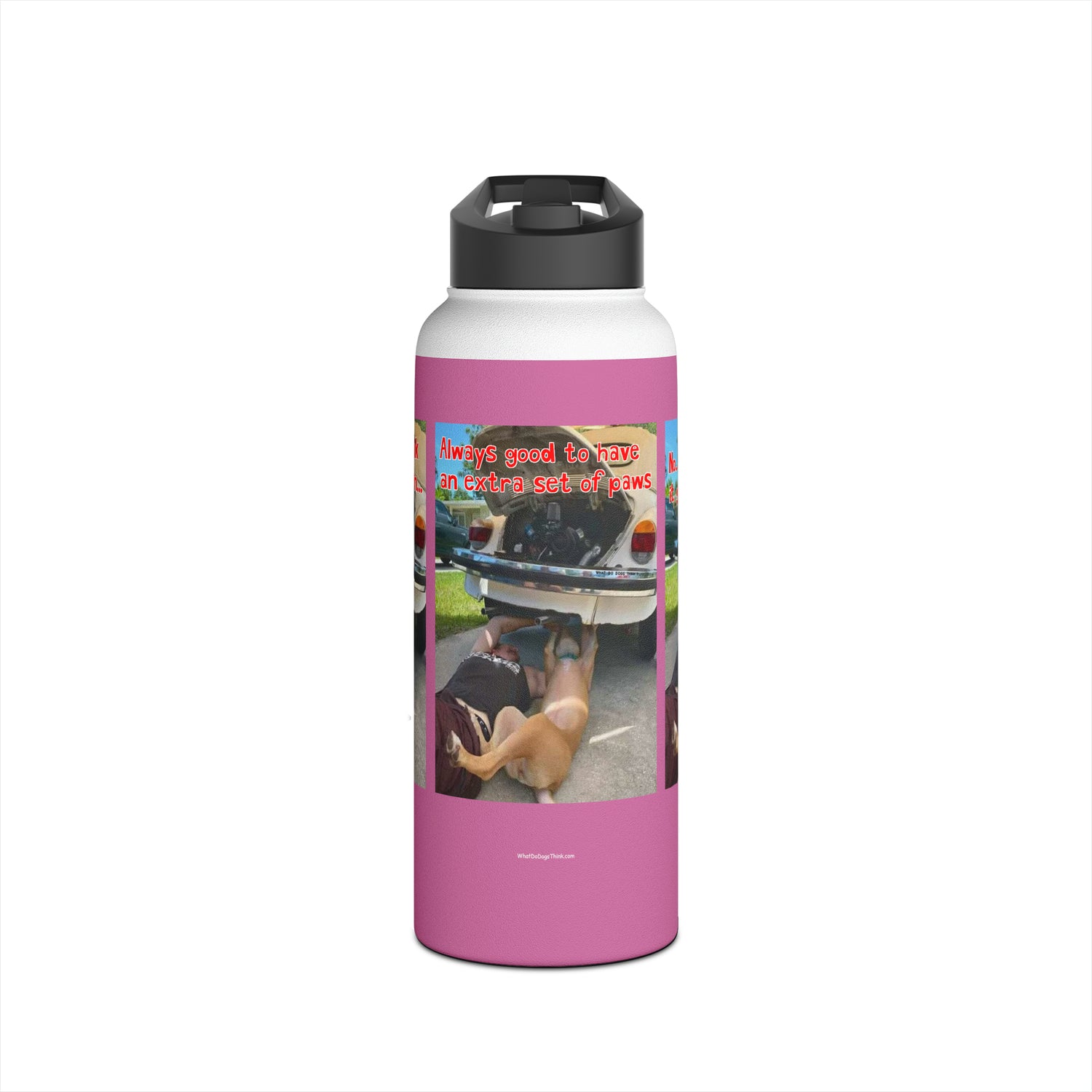 VW Helper   Pink Stainless Steel Water Bottle, Standard Lid