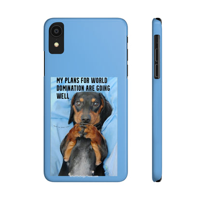 World Domination     Blue Slim Phone Cases