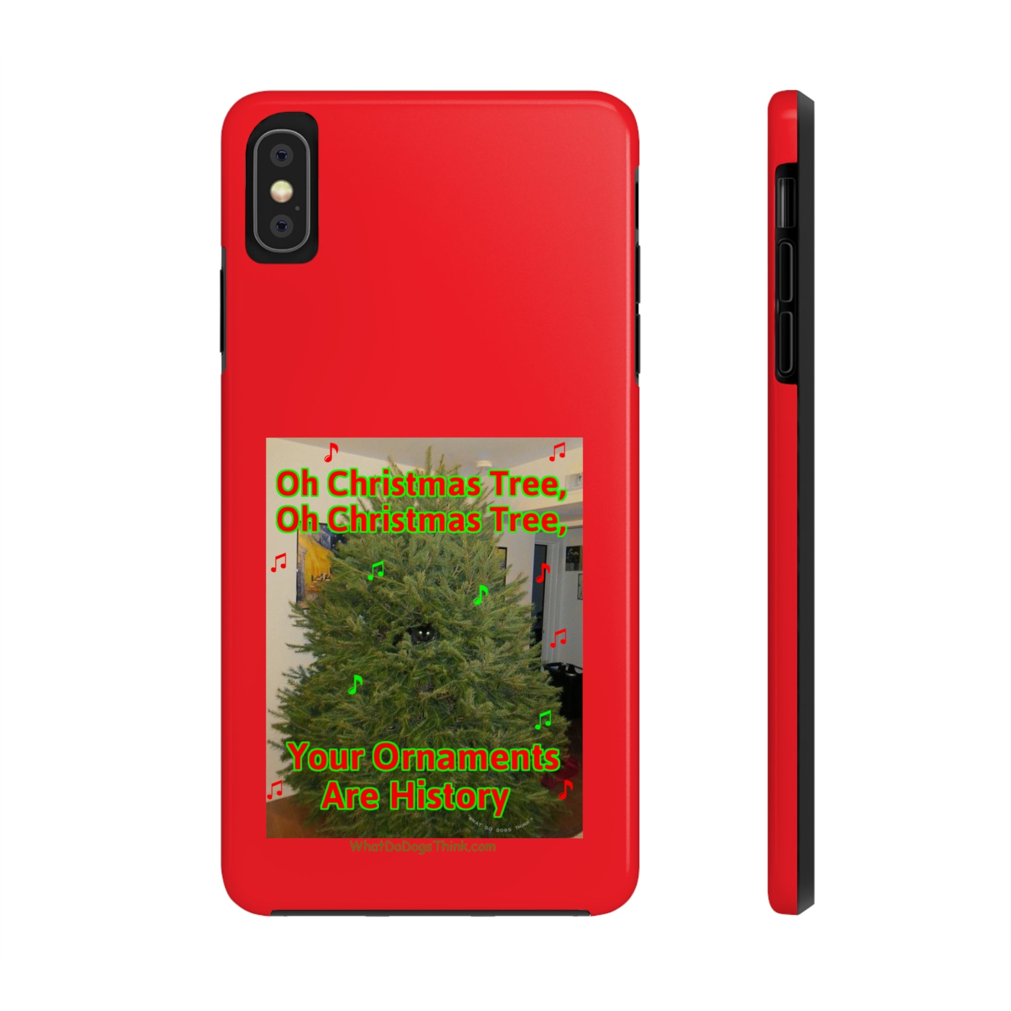 Christmas Tree Cat Red  Tough Phone Cases