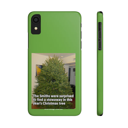 Stowaway Cat      Green Slim Phone Case