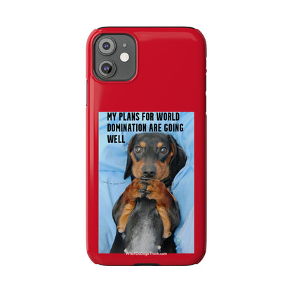 World Domination     Red Slim Phone Cases