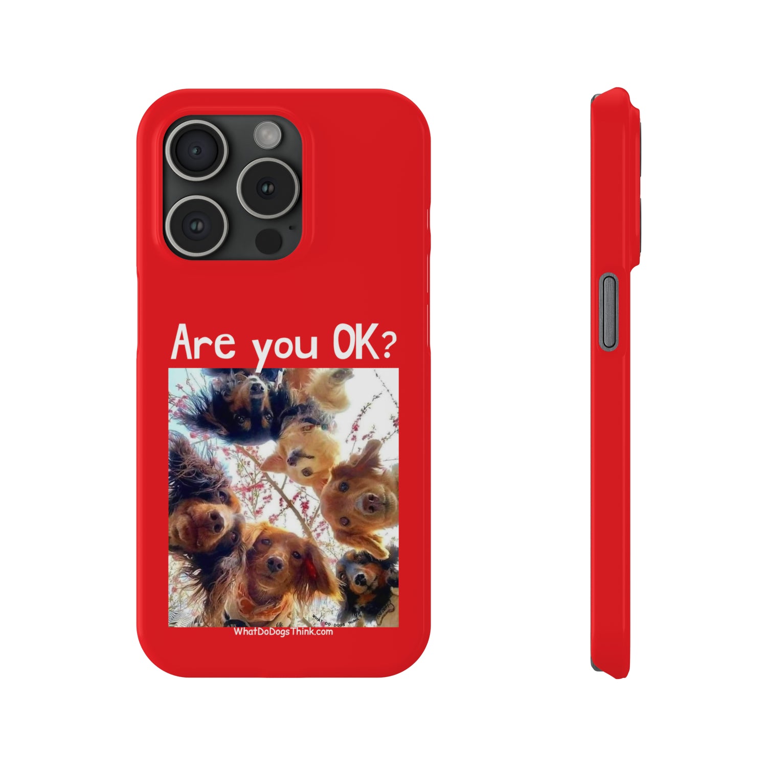 Are you OK?     Red Slim Phone Cases