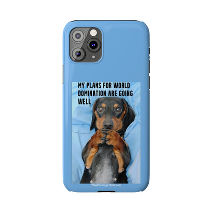 World Domination     Blue Slim Phone Cases