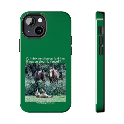 Electric Fence   Green Tough Phone Cases