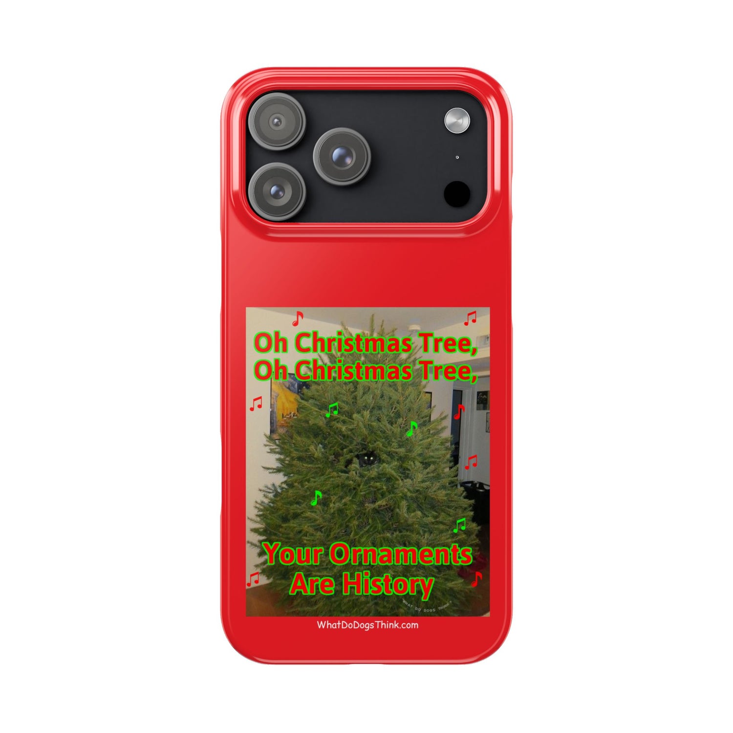 Christmas Tree Cat      Red Slim Phone Case