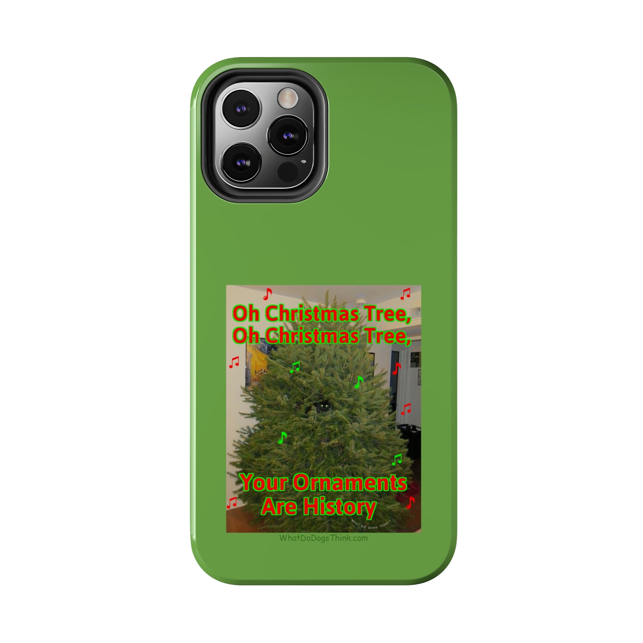 Christmas Tree Cat Green  Tough Phone Cases