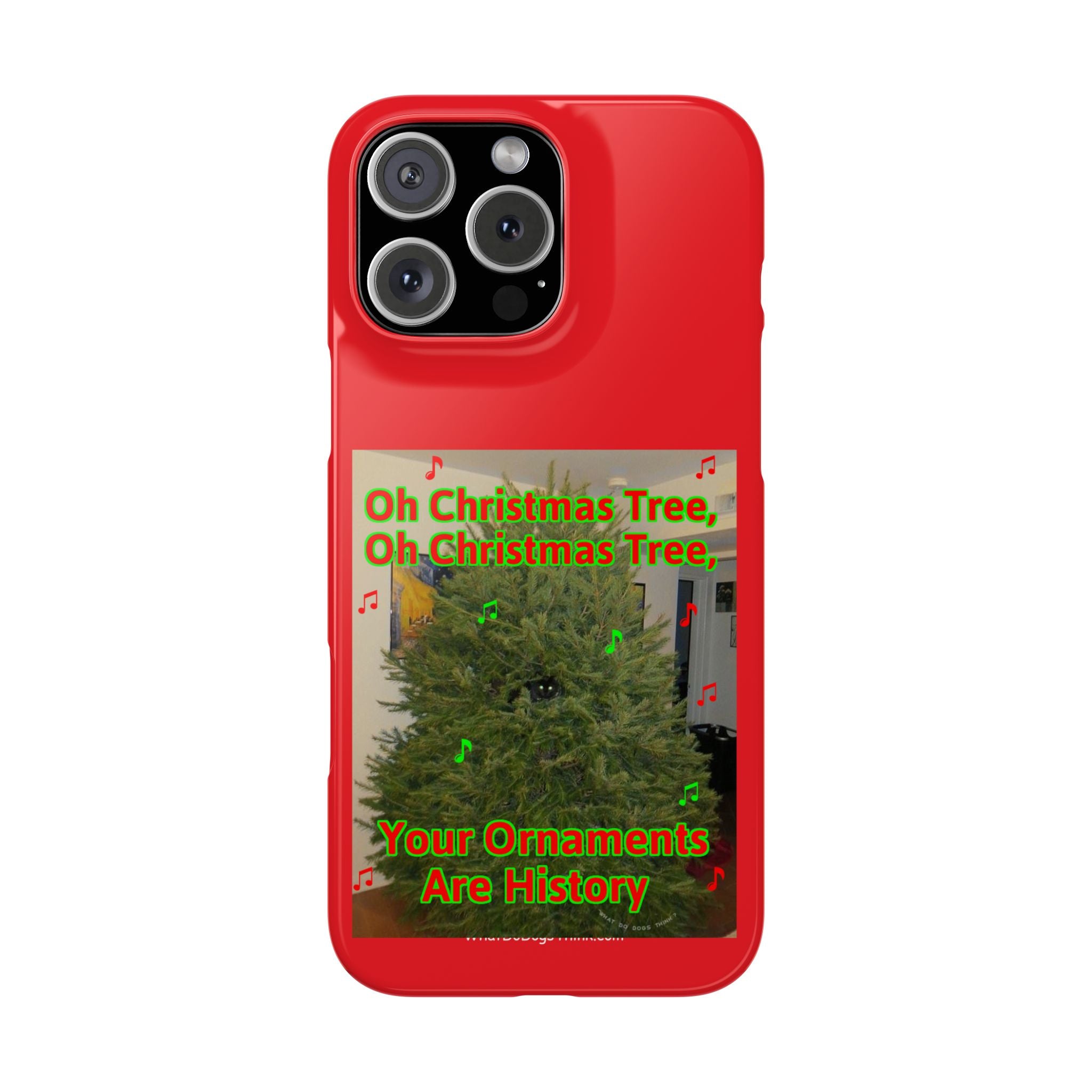 Christmas Tree Cat      Red Slim Phone Case