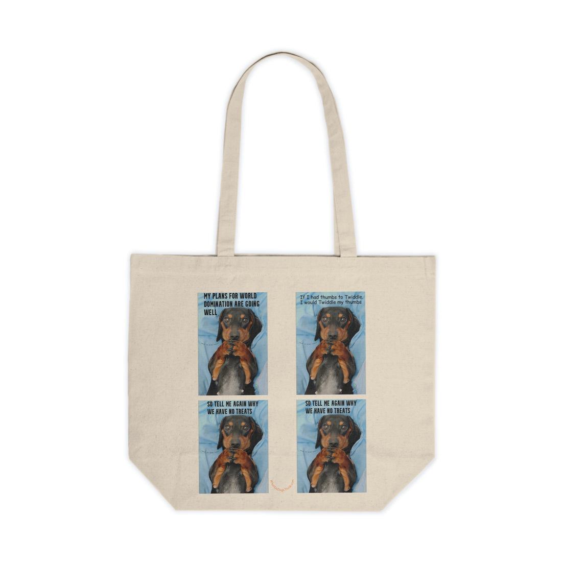 Devious Dachshund   Canvas Shopping Tote