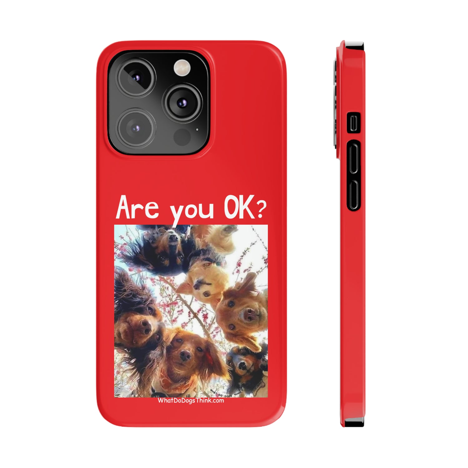 Are you OK?     Red Slim Phone Cases