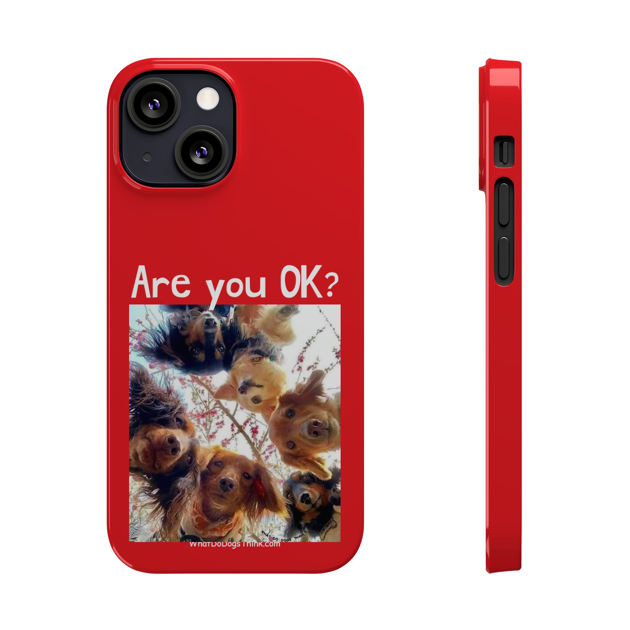 Are you OK?     Red Slim Phone Cases