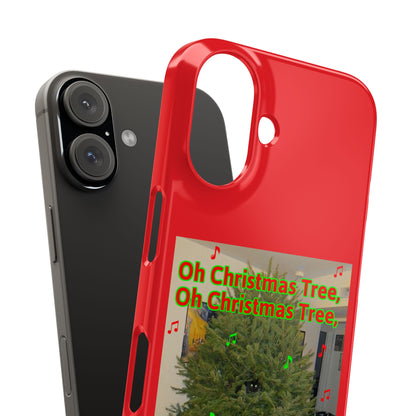 Christmas Tree Cat      Red Slim Phone Case