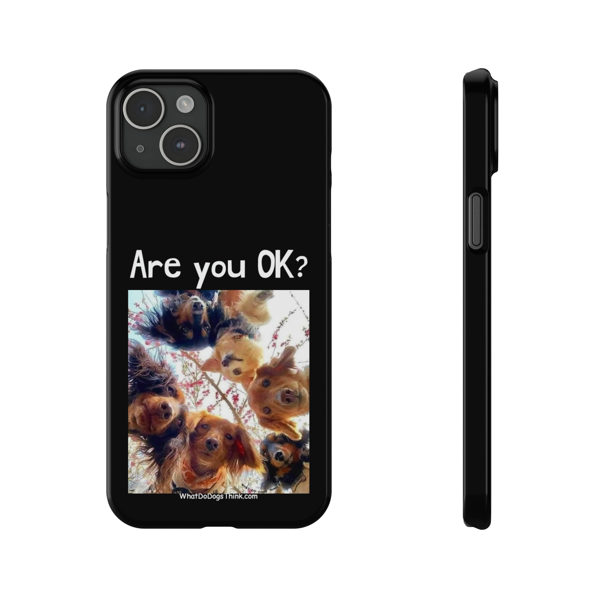 Are you OK?     Black Slim Phone Cases